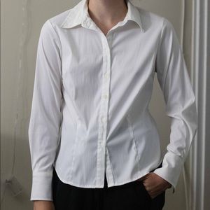 Apt 9 Fitted White Button Up Blouse